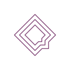 Diamond shaped purple conversation bubble Diamond shaped purple conversation bubble