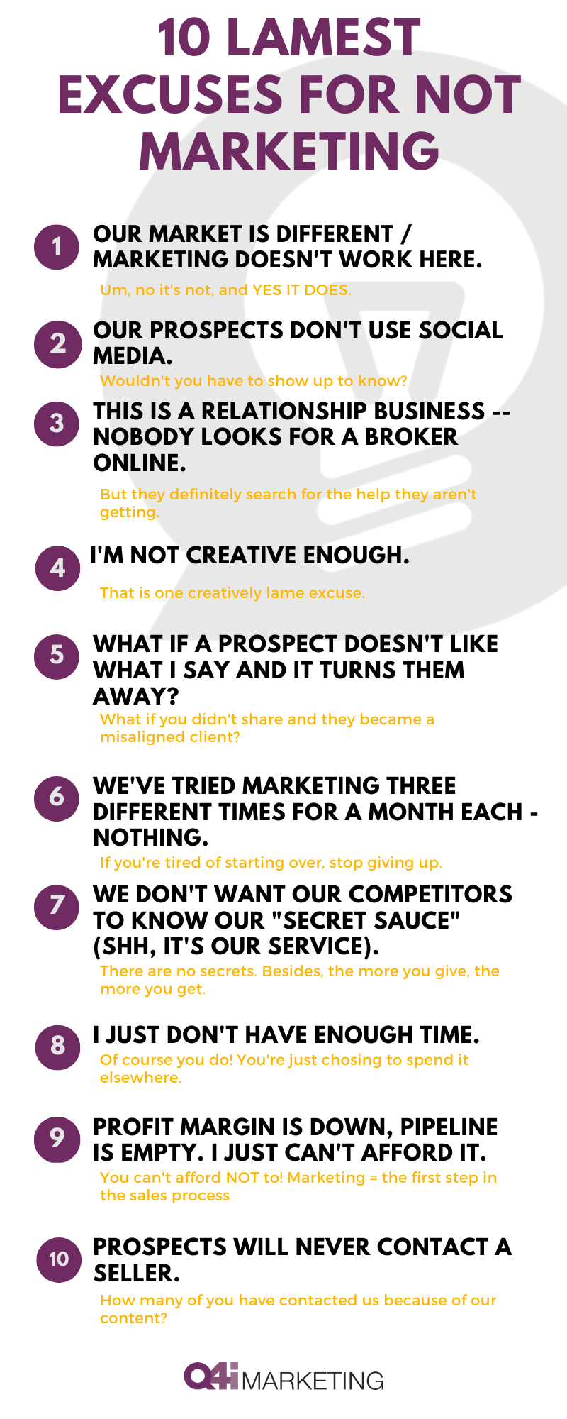 10 lamest excuses for not marketing