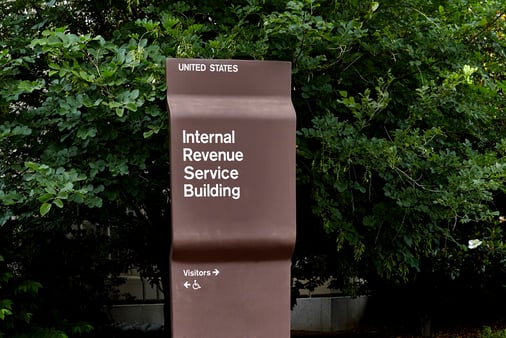 The Internal Revenue Service sign