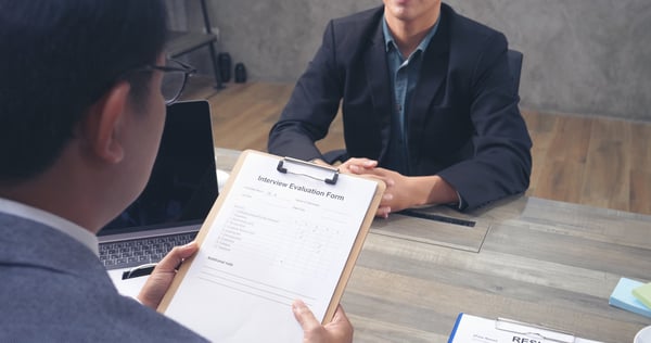 Businessperson giving a job interview