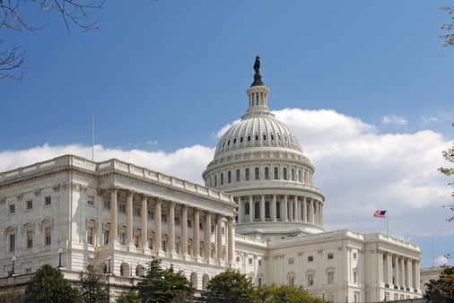 The US Capitol building, where Congress is located. 