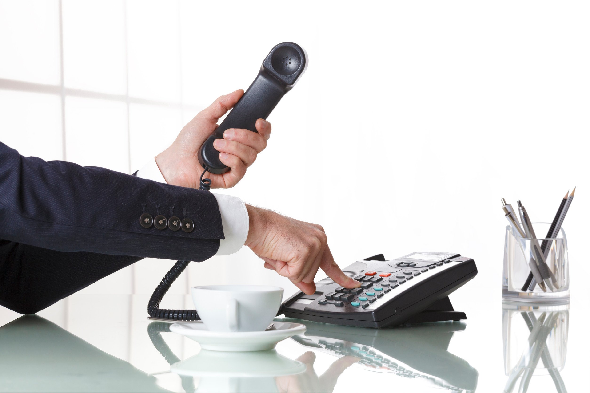 A person making a sales call 